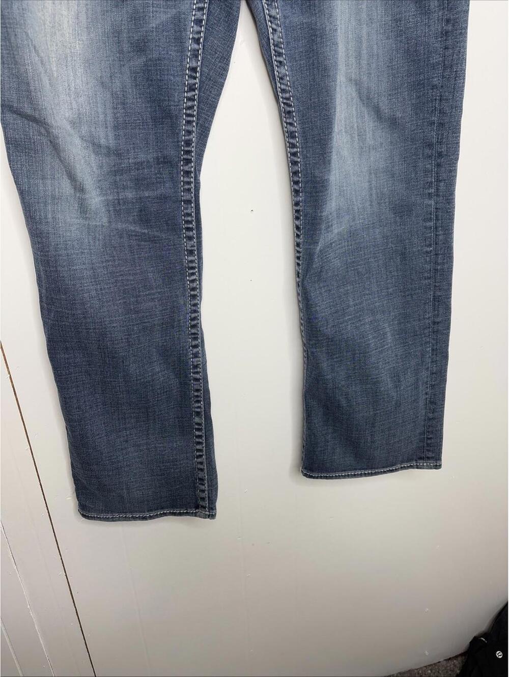 Big Star Jeans Mens 36 Voyager Straight Western Country Buckle Medium Wash - Picture 8 of 13